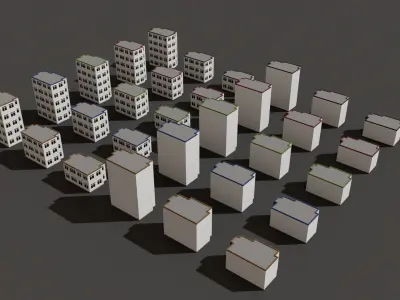Cartoon Building Low Poly Building F 30 Variant Low-poly 3D model