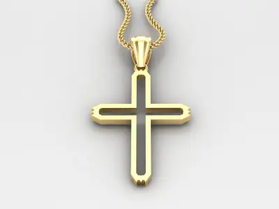 High Cross Pendant Light Gold 18K 4CP026 3D print model