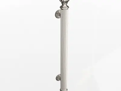 Classic Door Handle 06 Chrome Low-poly 3D model