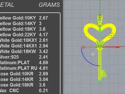 Ultimate Heart Key Pendant Necklace 3D 3D print model