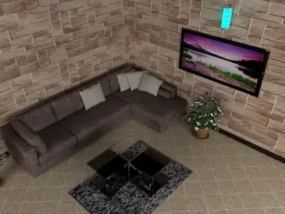 A Beautiful Sofa scene  3D model