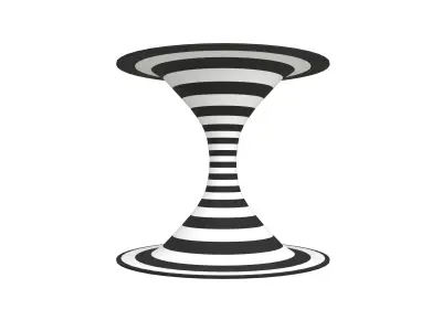 Striped Geometric Wormhole v1 001 Low-poly 3D model