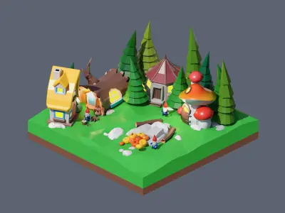 land 12A Low-poly 3D model