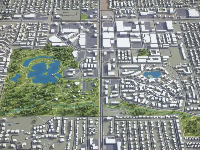 Lakewood Low-poly 3D model