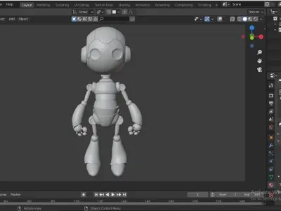 Robot with eyes 3D model
