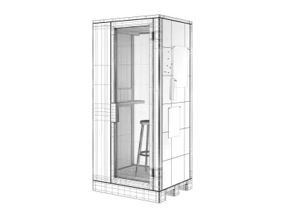Talky S Phone Booth with Post it Wall 3D model