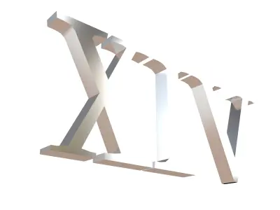 Roman Numerals 14 v1 003 Low-poly 3D model