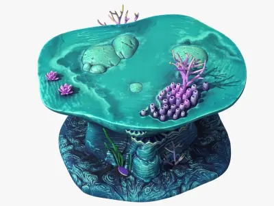 Cartoon Coral Reef v1 PBR Low-poly 3D model