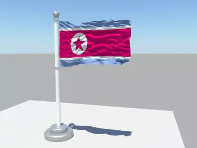 Korea North Korea flag 3D model