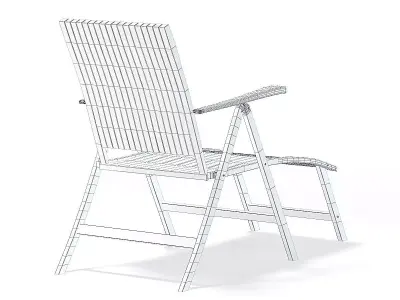 Wooden Sunbed 3D Model 3D model