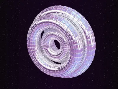 Looped Rings - Abstract Animation 3D model