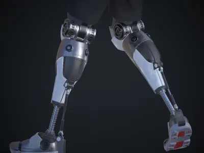 Sci-fi robotic leg 3D model