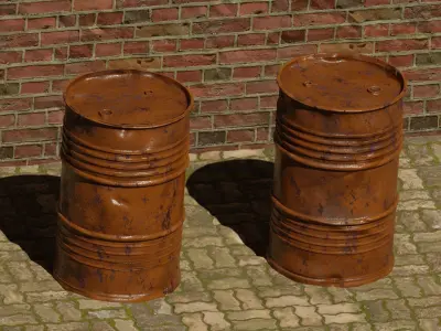 barrel metal Low-poly 3D model