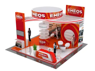 6x6 exhibition stand 1 side closed 3D model
