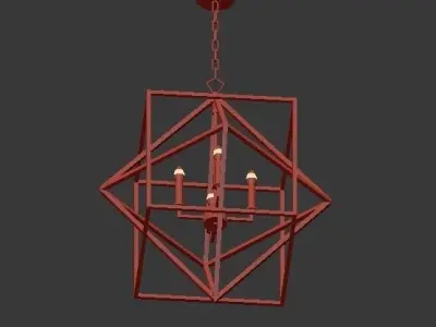 CUBIST Chandelier Gold 4 bulbs 3D model
