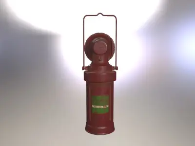 FLASHLIGH TORCH 1930s VINTAGE RED  Low-poly 3D model