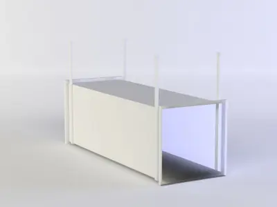 White vent shaft Low-poly 3D model