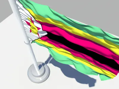 Zimbabwe flag 3D model