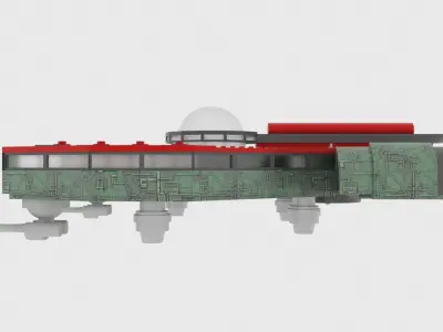 Mig-500 Spaceship  Low-poly 3D model