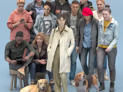 City street style people 29 3D Model Pack