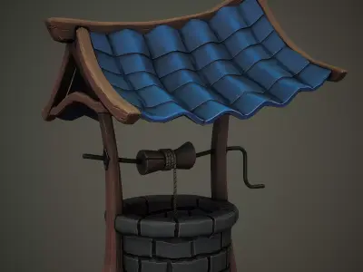 Stylized Well PBR Low-poly 3D model Low-poly 3D model