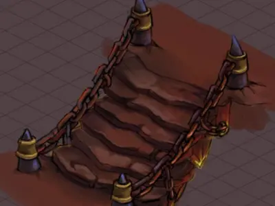 Lava Hell - Stone Ladder 32 3D model
