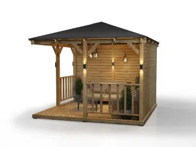 Wooden Gazebo 3D model