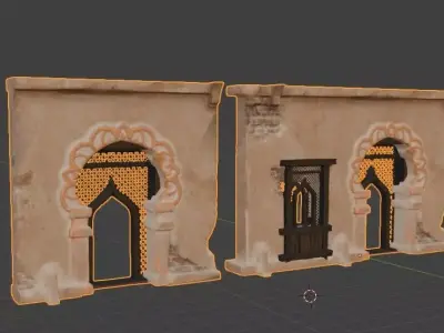 Arabian Store Fronts Low-poly 3D model