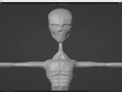 Alien full Rigged Faceshapes 3D model