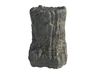 black rock pillar Low-poly 3D model