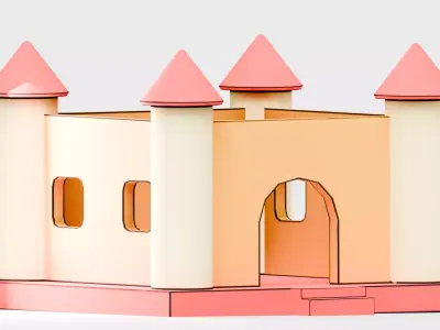 Amusement Park - Castle Low-poly 3D model
