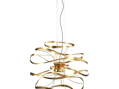 Corbett Calligraphy Gold Leaf LED Pendant Light 3D model