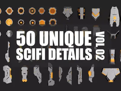 Sci-Fi Details Kit-Bash Set VOL02 3D model