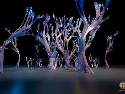 Alien Plant Fungus Type 2 Low-poly 3D model