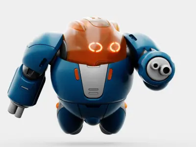DRONE BOT HEXA RIGGED 3D model
