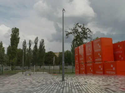 Street Light 11 version 11 6m with pole 1 Low-poly 3D model