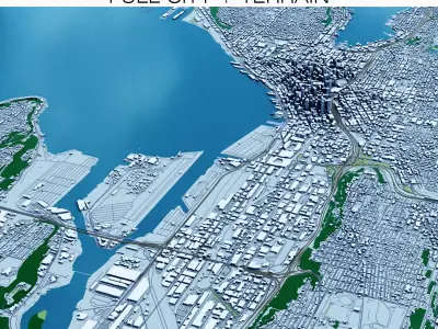 Seattle with Terrain 3D model