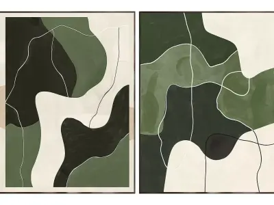 Modern Green Painting abav450 abav451 3D model