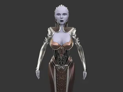SCI-FI GIRL FANTASY Low-poly 3D model