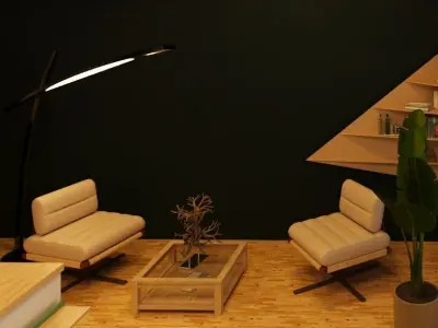 GREEN AND WHITE MODERN MATER BEDROOM Free 3D model