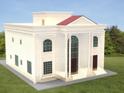 VILLA house with roof 3D model