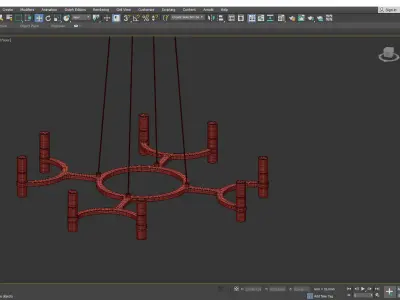 Nexus LED Chandelier Low-poly 3D model