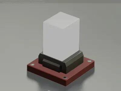 Street Light 8 Bollard 200mm Dark Red Version 3 Low-poly 3D model