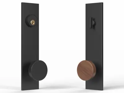 Tumalo Black Bronze Knob Exterior Door Hardware 3D model