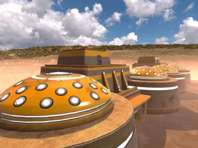 SciFi Desert Building 3 Low-poly 3D model