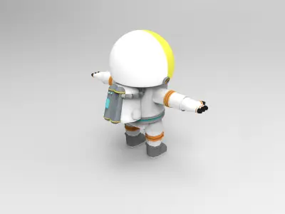 Astronaut wearing helmet Low-poly 3D model