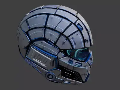 scifi helmet 3D model