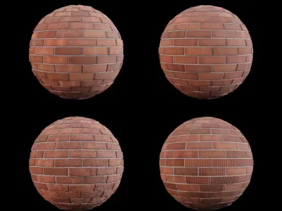 Red Brick Tiles Material PBR 200 x 200 cm Texture