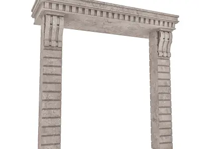 Classic Building Entrance 2 Low-poly 3D model