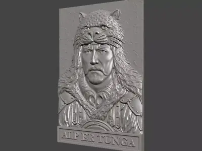 Alp Er Tunga Relief Portrait 3D print model